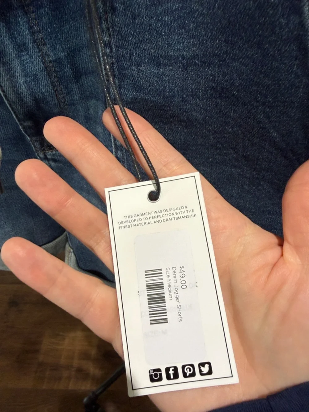 Judy Blue Medium Blue Drawstring Denim Shorts - Picture 3 of 4